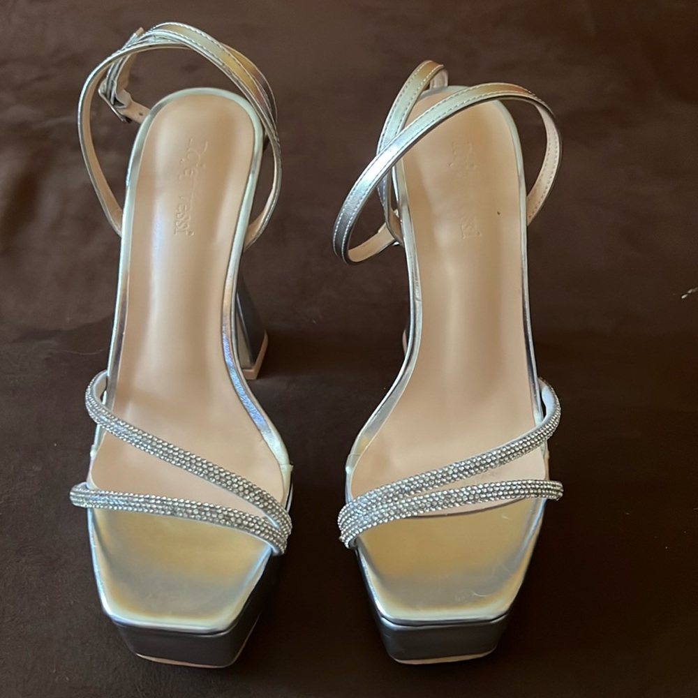 Silver platform heels